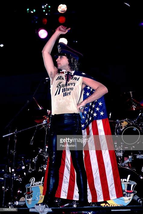 American musician Jon Bon Jovi performs on stage, Illinois, early March, 1987. | Bon jovi, 70s ...