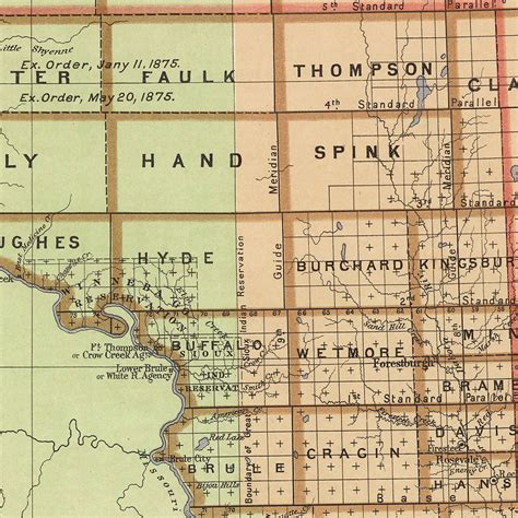 Dakota Territory Map from 1876 - Muir Way