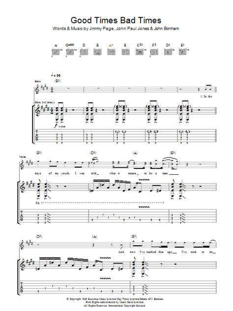 Good Times Bad Times by Led Zeppelin - Guitar Tab - Guitar Instructor