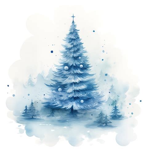 Premium AI Image | Blue silhouette of a Christmas tree on a white background christmas decor