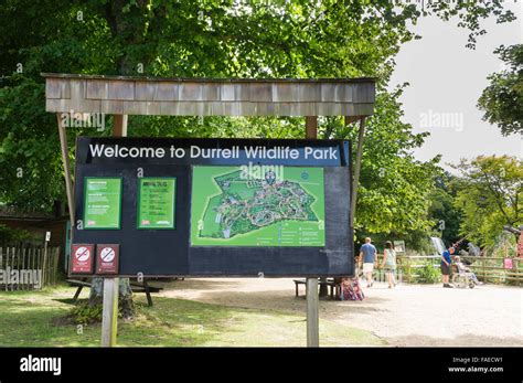 Channel Islands, Jersey - Gerald Durrell Wildlife Park sign and map ...