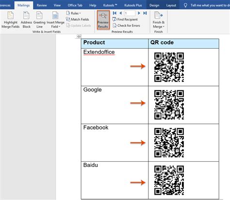 How to create a QR code in a Word document?