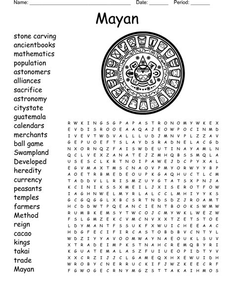 Mayan Word Search - WordMint