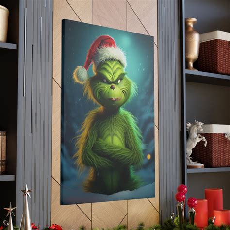 The Grinch Canvas Print Wall Decor Art Grinch Aesthetic Christmas Canvas Prints Gifts ...