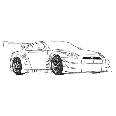 Nissan GTR R35 Coloring Page | Printable coloring pages, Coloring pages, Cars coloring pages