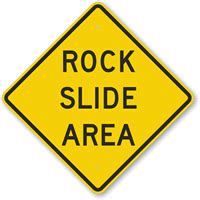 Rock Slide Area Sign , SKU: K-6419