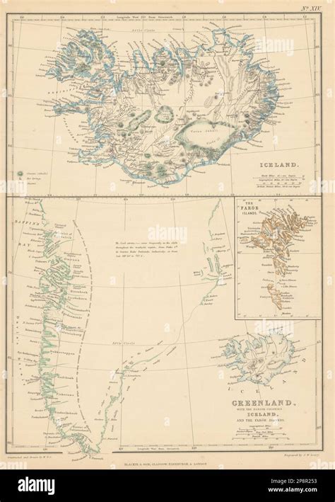 Iceland w/ glaciers. Greenland w/ Danish Colonies. Faroe Islands. LOWRY ...