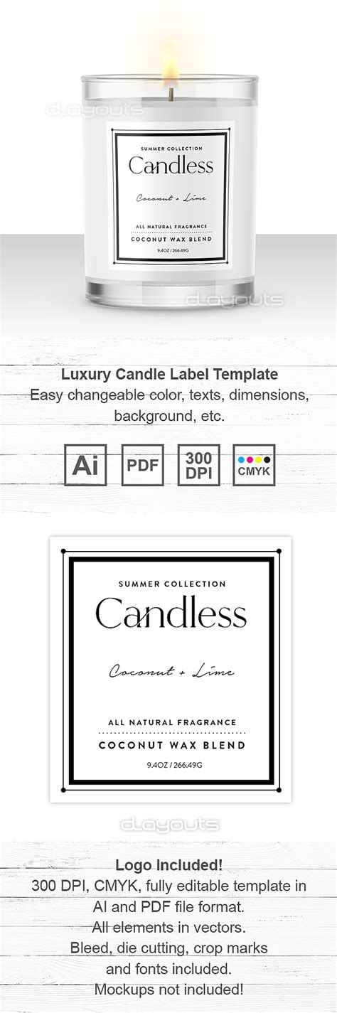 Luxury Candle Label Template Design