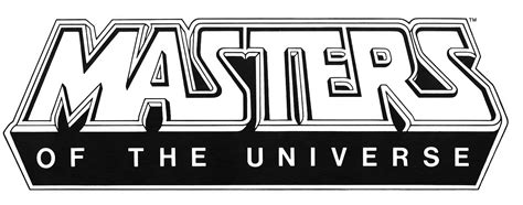 the logo for masters of the universe, which has been drawn in black and ...