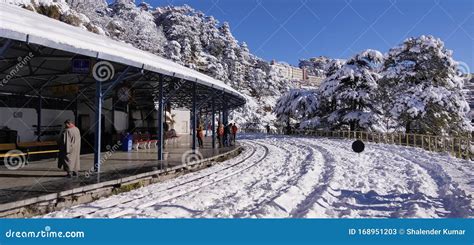 The Scene from First Snowfall in Shimla Railway Station India Stock Image - Image of snowfall ...