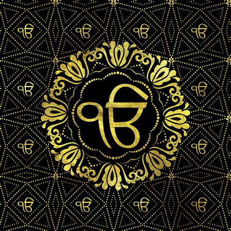 Decorative gold Ek Onkar / Ik Onkar symbol Digital Art by Creativemotions