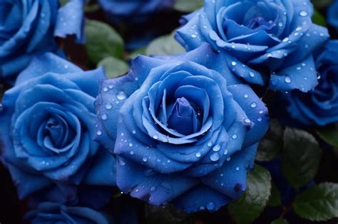 Premium Photo | Blue rose garden