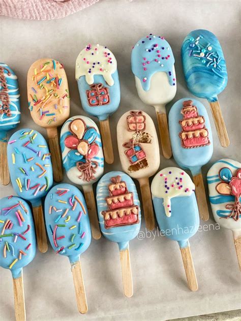 Birthday theme cakesicles | Cake pops, Cake, Desserts