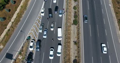 Aerial View Traffic Jam On Highway Stock Footage Video (100% Royalty-free) 1013368997 | Shutterstock