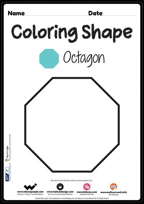 Octagon Coloring Page - Free Printable PDF for Kindergarten