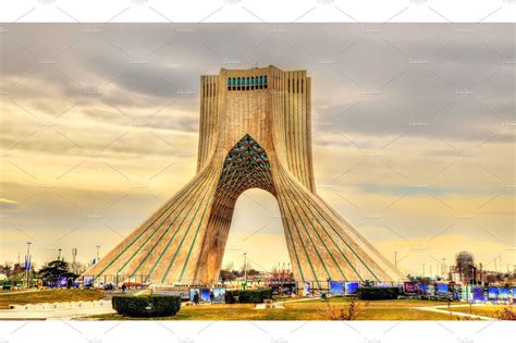 View of the azadi tower in tehran featuring tower, tehran, and iran ...