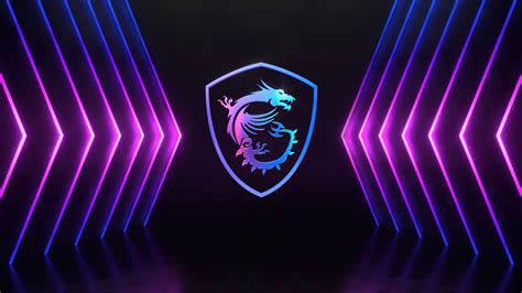 MSi Logo Neon Background 4K #1141i Wallpaper PC Desktop