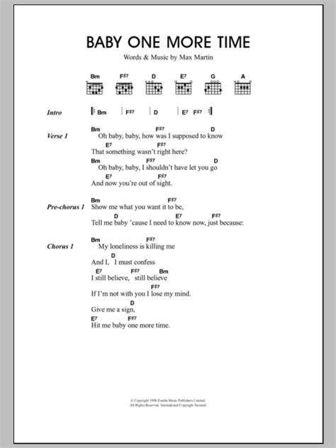 ...Baby One More Time by Travis - Guitar Chords/Lyrics - Guitar Instructor