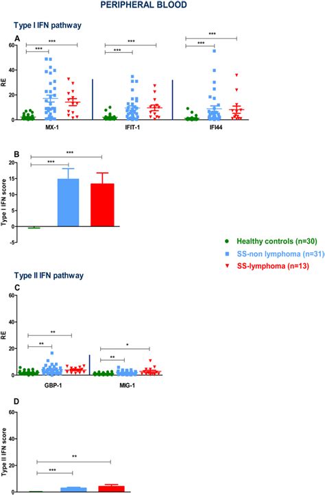 Type I and II interferon inducible genes (IFIGs) as well as type I and ...