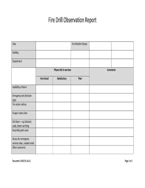 Fire Evacuation Drill Report Template