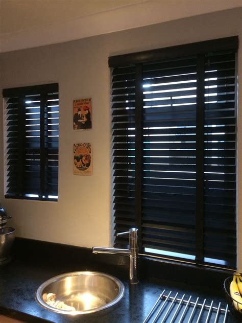 Black wooden blinds kitchen | Living room blinds, Blinds, Diy blinds