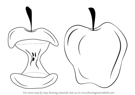 Learn How to Draw an Apple (Fruits) Step by Step : Drawing Tutorials