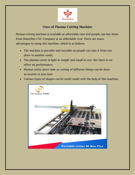 Uses of Plasma Cutting Machine by Honeybee Cutting - Issuu