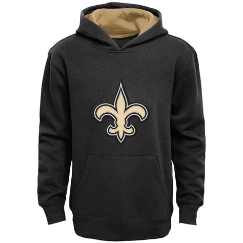 Youth Black New Orleans Saints Fan Gear Prime Pullover Hoodie