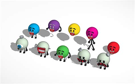 3D design All Greeny the game characters so far (bfdi) | Tinkercad