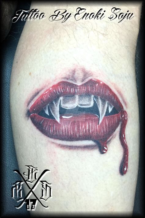 Photo Realistic Lips Fangs Tattoo by Enoki Soju by enokisoju on DeviantArt