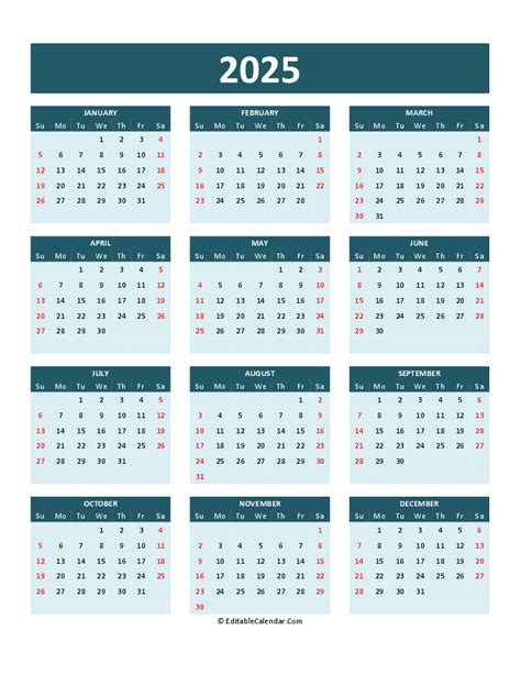 Printable 2025 Word Calendar Pdf - Joye Tamarah