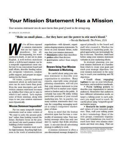 Nonprofit Mission Statement Template