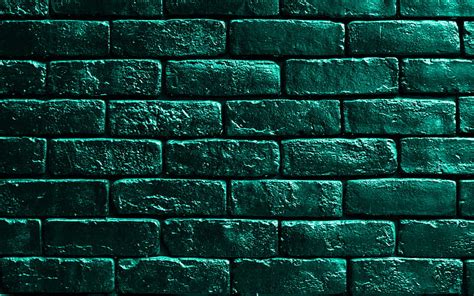 Turquoise brickwall turquoise bricks, bricks textures, brick wall ...