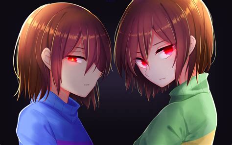 frisk and chara (undertale) drawn by yuupontan. | Danbooru