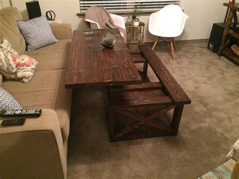 DIY Lift Top Coffee Table - Rustic X Style | Ana White