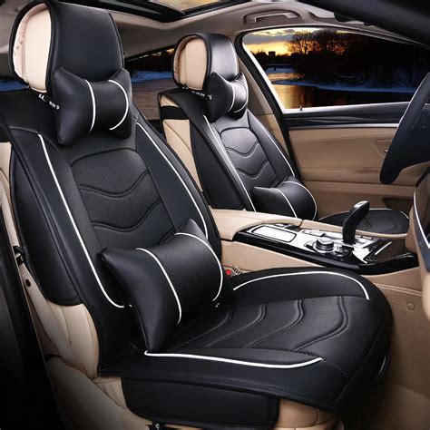 Free shipping Luxury Leather car Seat Cover universal Black Beige Gray sport car seat covers ...