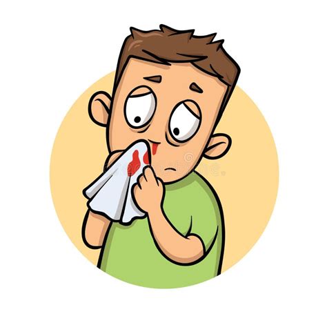 Boy with Bleeding Nose. Cartoon Design Icon. Flat Vector Illustration. Isolated on White ...