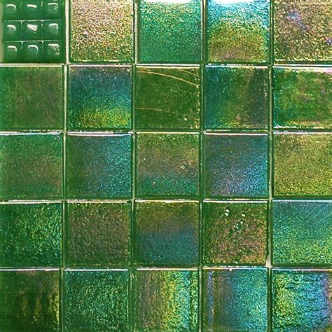 Hollywood & Vine Green CG1632 iridescent glass mosaic tiles - Mosaic Art Supply