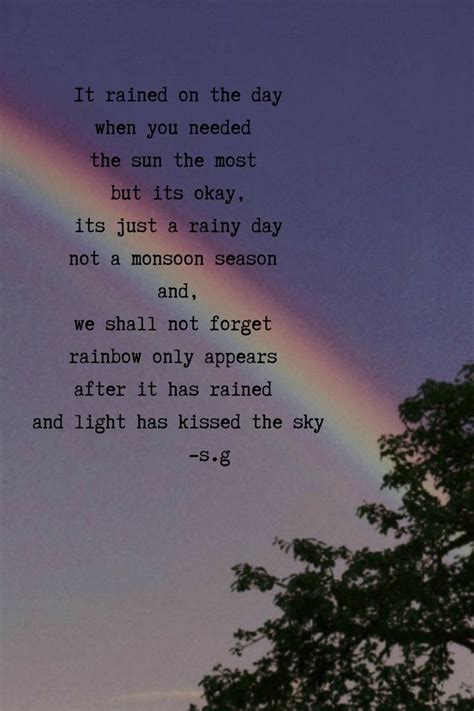 It might be clouded now but darling rainbows aren't far away. | Rainbow quote, Rainbow poem, Rainbow