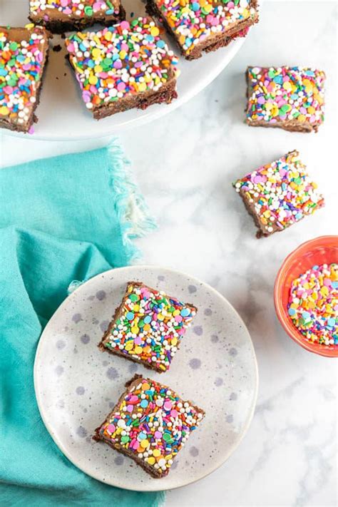 Frosted Sprinkle Brownies | Bunsen Burner Bakery