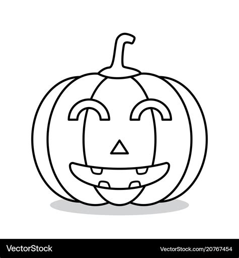 Outline halloween pumpkin Royalty Free Vector Image