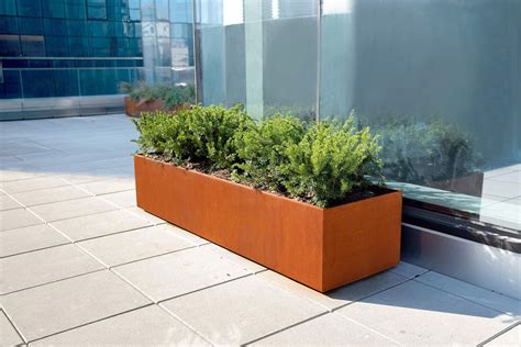 Buy PLANTERCRAFT Corten Steel Planter, Long Rectangle Planter Box, 60" Length 20" Width 24 ...