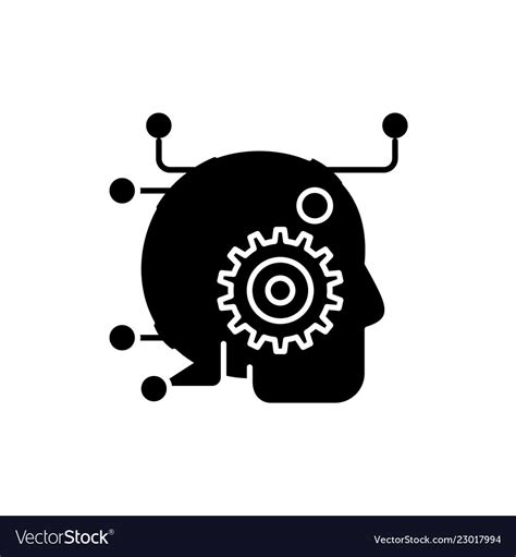 Artificial intelligence black icon sign Royalty Free Vector