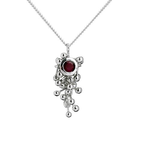 Silver Ruby Drop Necklace By Yen Jewellery | notonthehighstreet.com