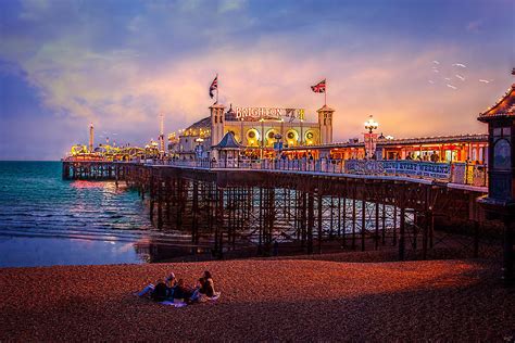 Brighton's Palace Pier At Dusk Photograph by Chris Lord