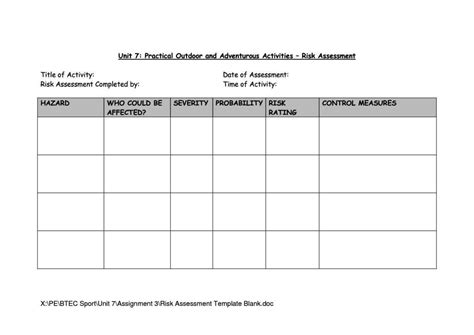 Risk Assessment Template For Sport Sampletemplatess S - vrogue.co