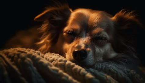 Free AI Image | A fluffy puppy sleeping comfortably indoors pampered ...