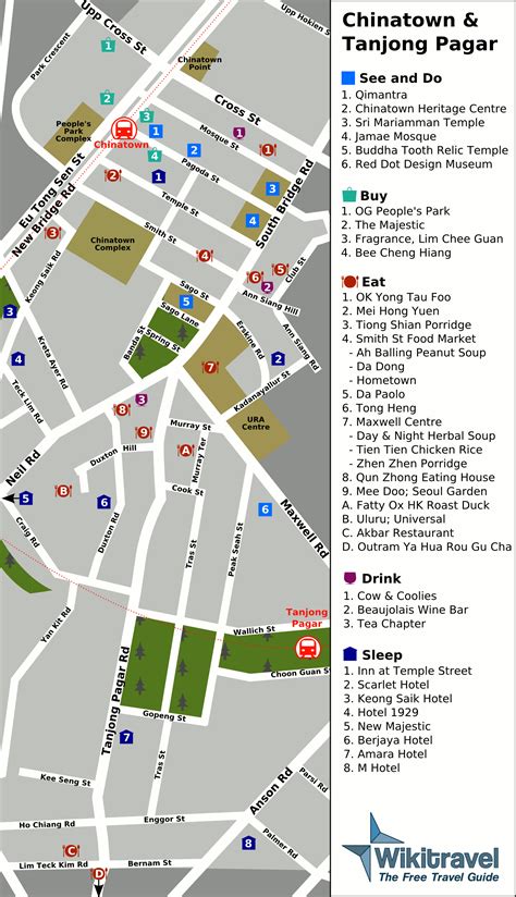 Map of Singapore (Map of Chinatown and Tanjong Pagar) : Worldofmaps.net ...