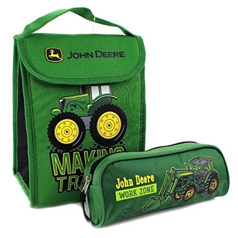 John Deere Foldable Lunch Bag and Pencil Pouch Set (Green Work Zone) Home Garden Lawn Garden ...