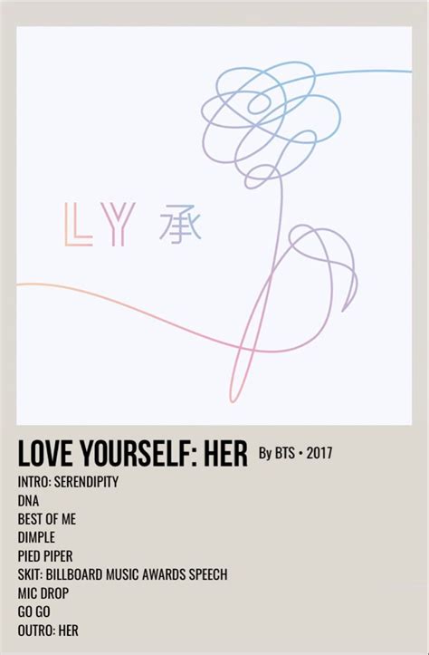 love yourself: her | Bts love yourself poster, Bts love yourself, Minimalist poster